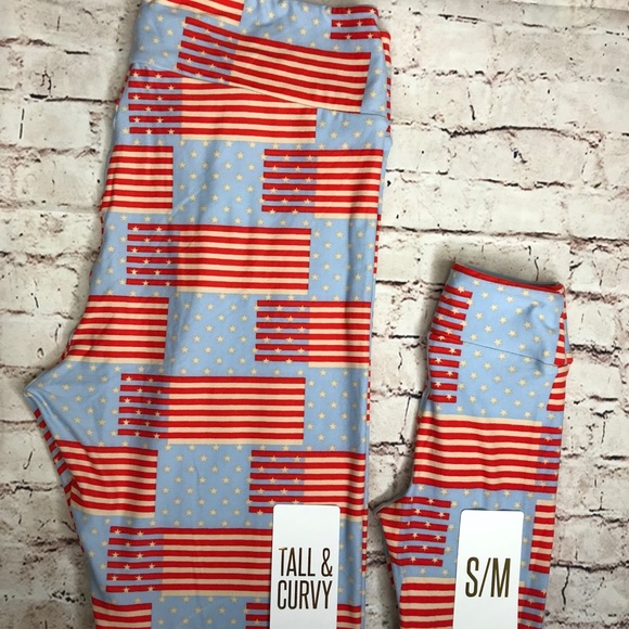 Ensemble Maman Et Moi Lularoe Americana Pour 4 Juillet - Haut Randy Taille S Et Legging Enfant Neufs